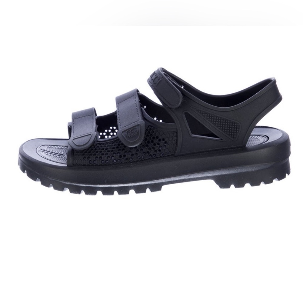 Gucci Black Sporty Sandals with Adjustable Straps